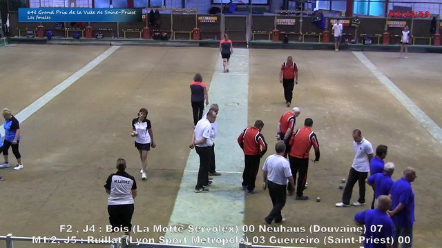 Mène 2, Finale du Grand Prix de la Ville, Ruillat contre Guerreiro, Sport Boules, Saint-Priest 2015