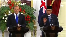Australian PM Tony Abbott and Indonesian President Susilo Bambang Yudhoyono press conference