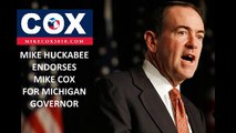 Mike Huckabee Endorses Mike Cox for Michigan Governor