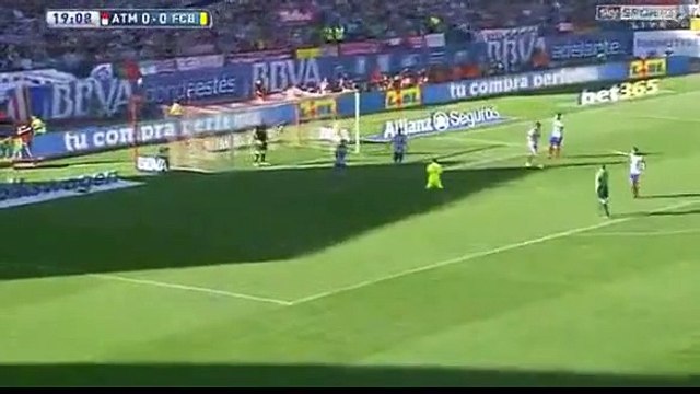 Neymar Diving Header chance - Atletico Madrid vs Barcelona 17.05.2015