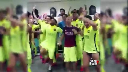 Barcelona Stars Sing & Dance In The Dressing Room After Win the liga Title 2015
