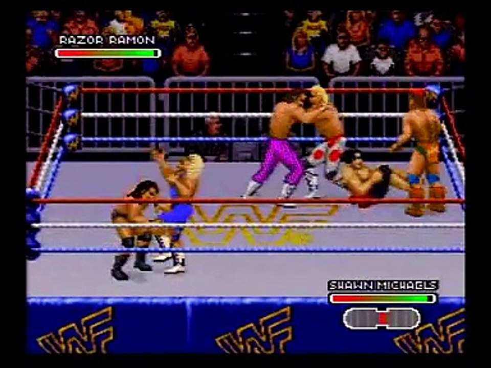 WWF: Royal Rumble SNES intro + 2 player game play