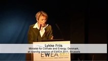 Danish Minister for Climate and Energy Lykke Friis speaking at EWEA 2011 Annual event