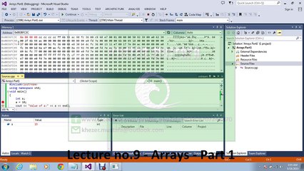 Lecture no.9 - Arrays - Part 1