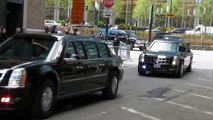 President Obama Motorcade in New York Arriving at Ground Zero, World Trade Center