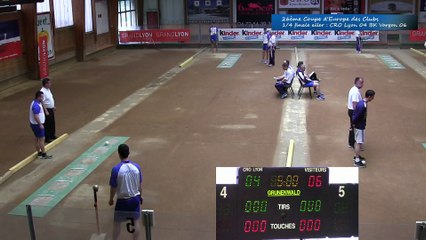 Premier tir progressif, CRO Lyon vs Vargon Rijeka, Sport Boules, Quarts de finale aller Coupe d'Europe des Clubs