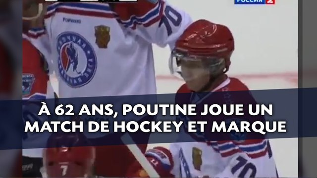 Vladimir Poutine joue un match de hockey sur glace et marque des buts