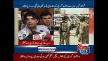 Interior Minister  Chaudhry Nisar  talking to media in Karachi