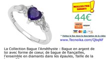 La Collection Bague l'Améthyste : Bague en argent de loi avec forme de coeur, de bague de...