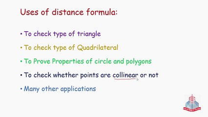 Uses of Distance Formula. Ratio Formula