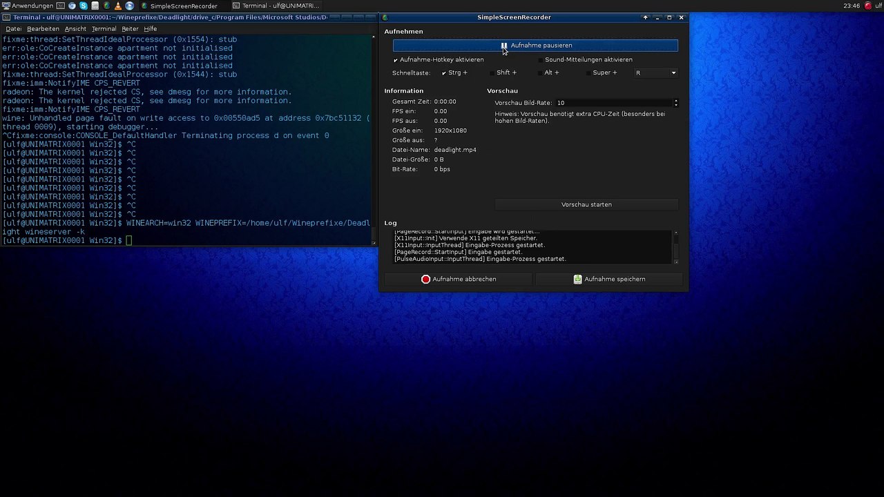 Arch Linux : Deadlight [mesa 10.5.5 +  wine-silverlight (AUR) 1.7.42]
