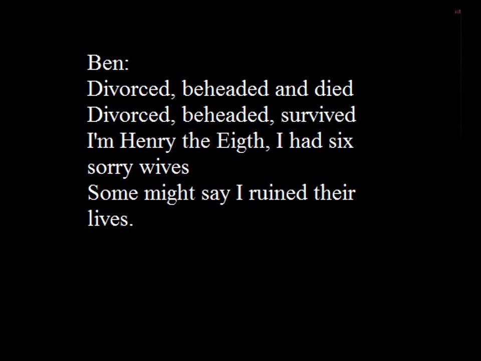 Horrible Histories Henry Viii Song Lyrics