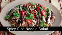 Spicy Rice Noodle Salad Recipe - Cold Asian Noodle Salad with Grilled Chicken