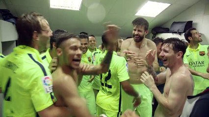 Festimi i titullit nga lojtarët e Barcelonës