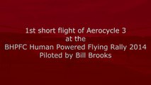 1st flight of John Edgley's Aerocycle 3 Human Powered Aircraft.