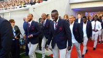 L'arrivée des Girondins sur la pelouse pour l'inauguration du Nouveau Stade de Bordeaux