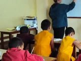 Volunteer in Nepal: Monique teaching Buddhist Monks in Nepal