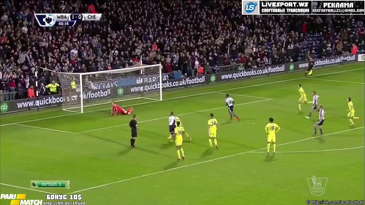 S.Berahino second goal (WBA 2-0 CHE) HD