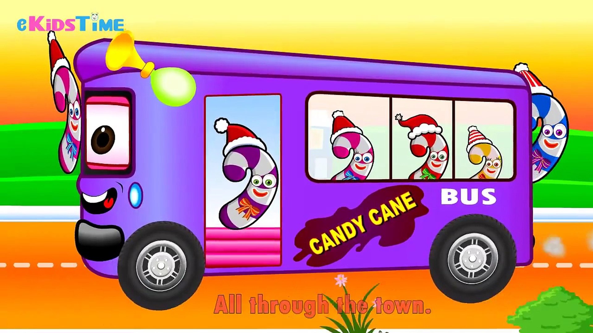 Candy Cane Cartoon - The Wheels On The Bus Nursery Rhyme - Kids Animation  Songs Rhymes - video Dailymotion
