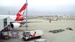 Qantas Airbus A380 taxing at Sydney International Airport Feb 2011