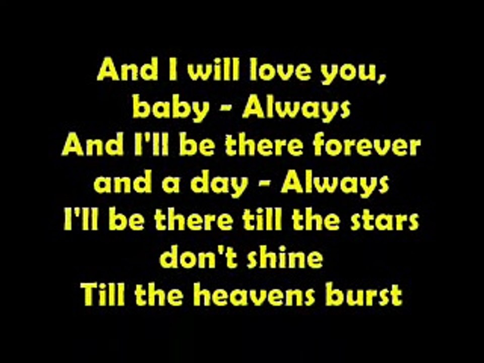 Always Lyrics by Bon Jovi - Vidéo Dailymotion
