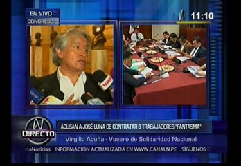 José Luna responderá hoy a su bancada por empleados 'fantasma'