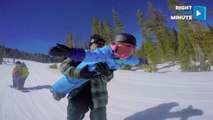 Adorable Daddy-Daughter Extreme Snowboarding