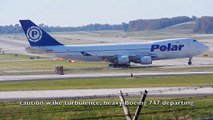 Polar Air Cargo Boeing 747-46NF taxi and takeoff on RWY 27 at KCVG