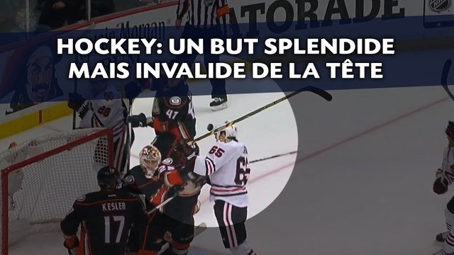 Marquer de la tête au hockey sur glace, c'est possible, mais c'est interdit