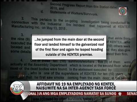 19 empleyado ng Kentex, naghain ng affidavit