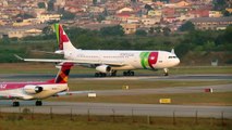 Takeoff Airbus A340-300 TAP from Guarulhos Intl - Brazil