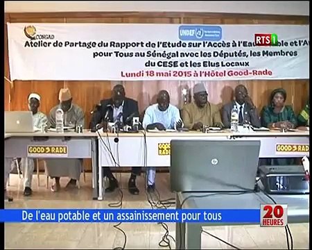 Atelier de partage du rapport de l'etude sur l'accés à l'eau potable et l'assainissement pour tous au senegal