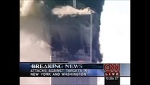 Attentats 11 septembre 2001 WTC 9/11 - Chute WTC1 (C*N*N en direct - 10H28 le 11/09/2001)