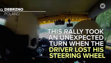 Rally Car Driver Loses Wheel Mid-Drive (But Keeps His Cool)