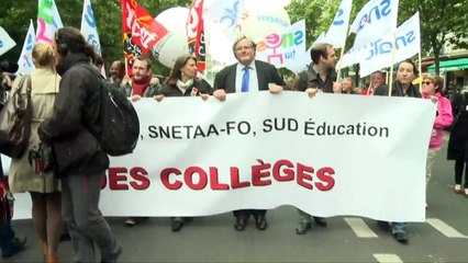 Réforme des collèges: rassemblement des syndicats