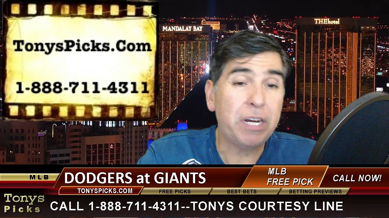 LA Dodgers versus San Francisco Giants Free Pick Prediction MLB Odds Preview 5-19-2015