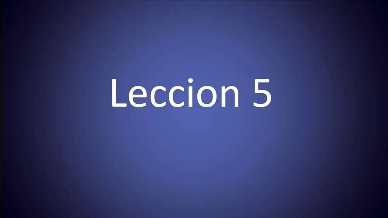 aprende ingles rapido y facil leccion 5