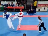 Aaron Cook gets knocked down in 2007 Taekwondo