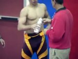 Muscular highschool wrestler w/ chiseled abs
