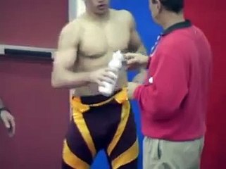 Muscular highschool wrestler w/ chiseled abs