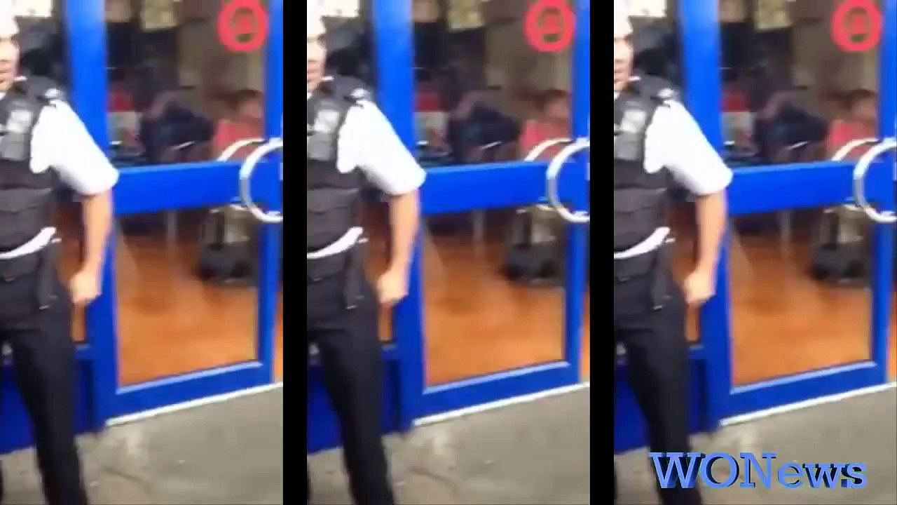 Gipsy thief caught by police in London make`s funny dance with handcuffs on their native music