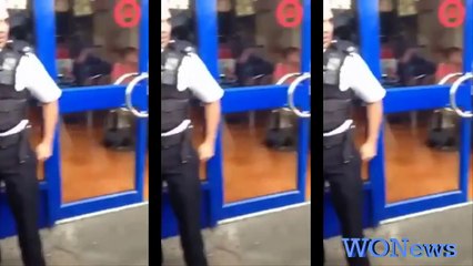 Gipsy thief caught by police in London make`s funny dance with handcuffs on their native music