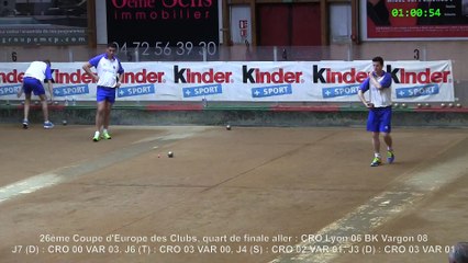 Mène 5 simple, CRO Lyon vs Vargon Rijeka, Sport Boules, Quarts de finale aller Coupe d'Europe des Clubs
