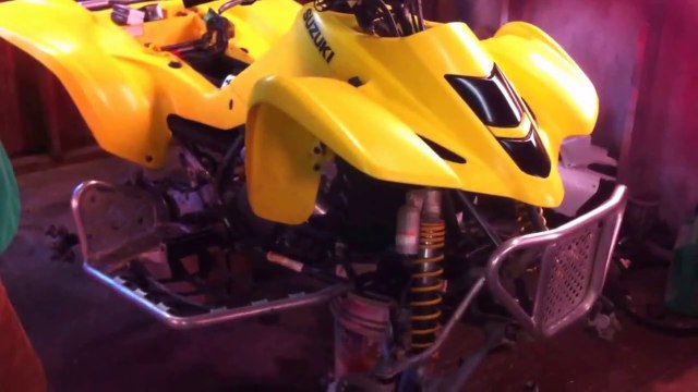 How to replace front brake pads on a Suzuki Ltz400