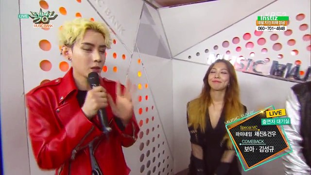 150515 BoA (권보아) & Kim Sung Kyu (김성규) - Backstage Interview @ Music Bank