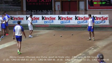 Mène 9 simple, CRO Lyon vs Vargon Rijeka, Sport Boules, Quarts de finale aller Coupe d'Europe des Clubs