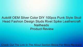 AutoM OEM Silver Color DIY 100pcs Punk Style Skull Head Fashion Design Studs Rivet Spike Leathercraft Nailheads Review