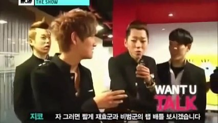 Rap battle between Jaehyo and B-Bomb [ENG] (Funny Moments Block B)