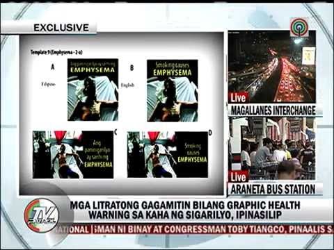 Mga babalang ilalagay sa mga pakete ng sigarilyo