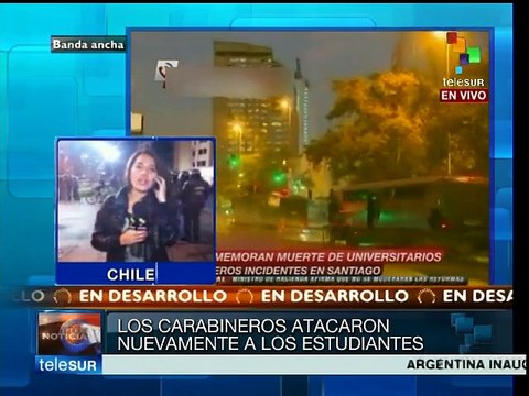 Carabineros chilenos vuelven a reprimir a estudiantes